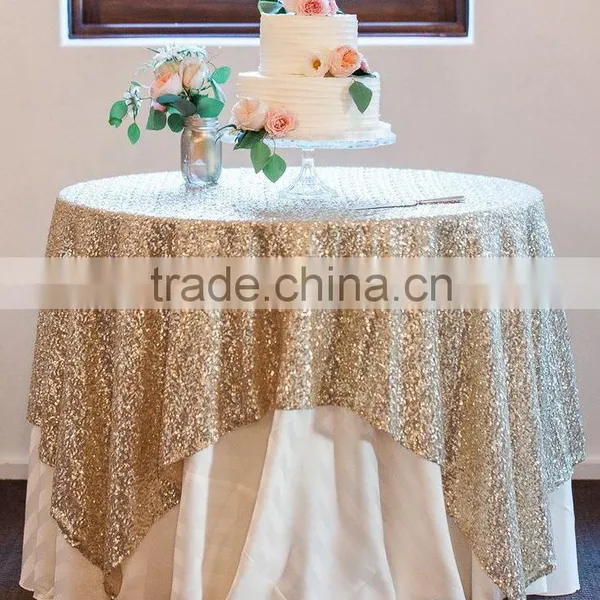 3MM Sequin Fabric Square Table Overlay photo-3