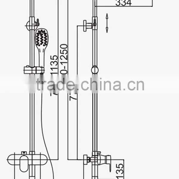 White/Black/Chrome Shower Column Set With ABS Shower Head photo-6