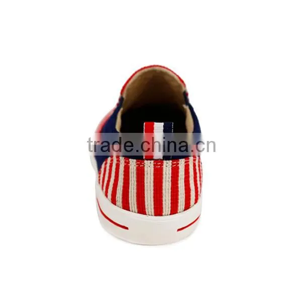 Wholesale Custom Children Stripe Classic Breathable Canvas Unisex Kids Slip-on Sneakers Shoes for Girls photo-4