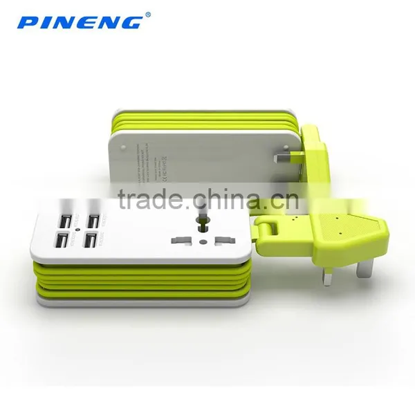 Multi-Function EU/US/UK AC Wall Charger Adapter 4 Port USB Charger for IPhone Samsung photo-3
