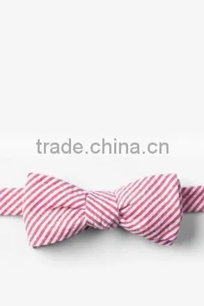 Young Hot Sale Seersucker Striped Bow Ties for Men photo-2