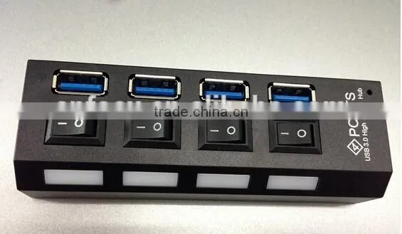 4 Ports USB 3.0 HUB / 4 Ports Hub Speed 5Gbps for PC Laptop / USB Hub On/off Switc photo-3