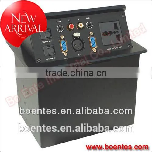 Tabletop Hydraulic Pop Up Power Socket With Bottom Connection for Office AV Solutions photo-4