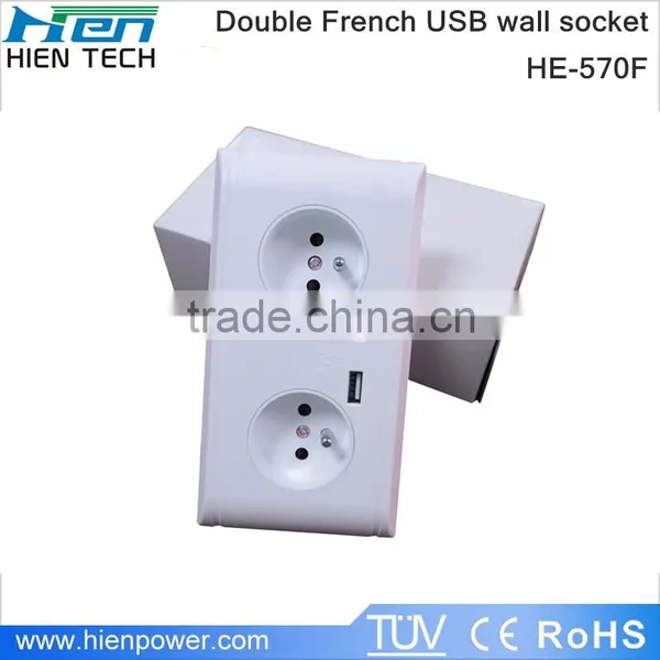 European Type for 16A 5V2A for French Wall Mounted Power Socket photo-3