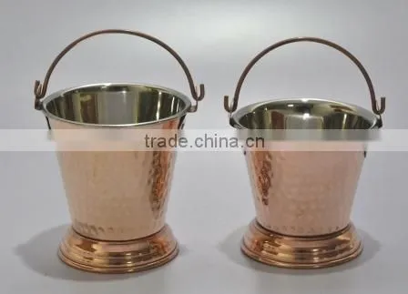 Solid Copper Buckets With Nickel Lining