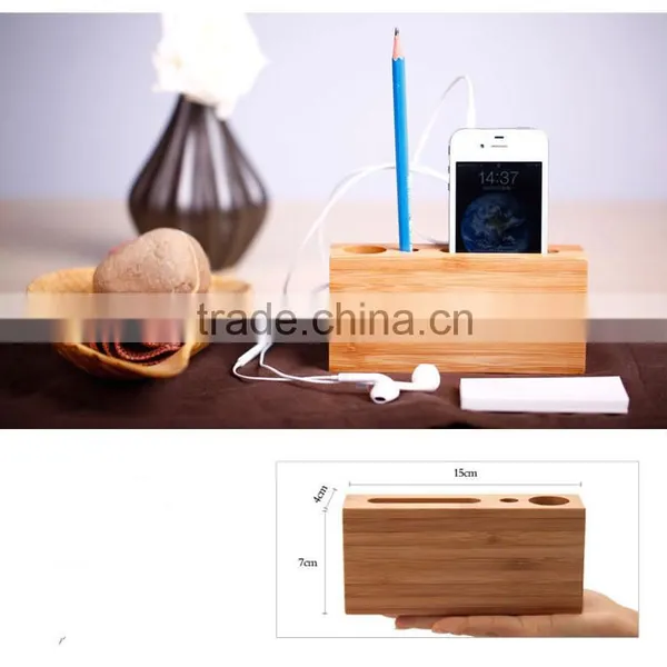 Natural Product Custom Made Bamboo Products Phone Pen Holder photo-3