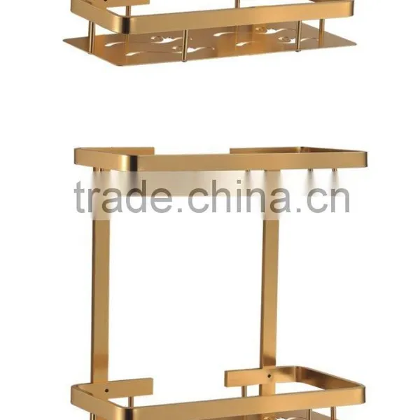 Unique Aluminium Bathroom Corner Shelf With Bar and Bathroom 2 Tier Aluminium Wall Mounted Corner Shelf photo-4