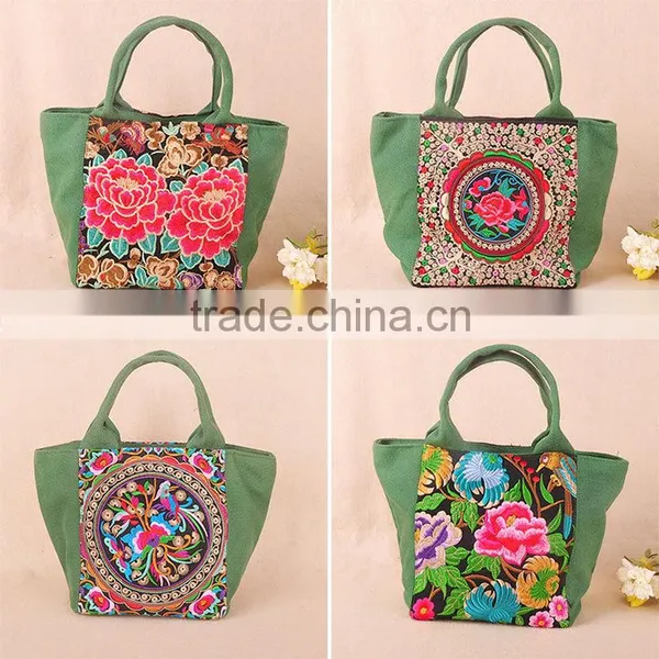 Cheap Handbags in Green New Design China Tribal Woman Handbags