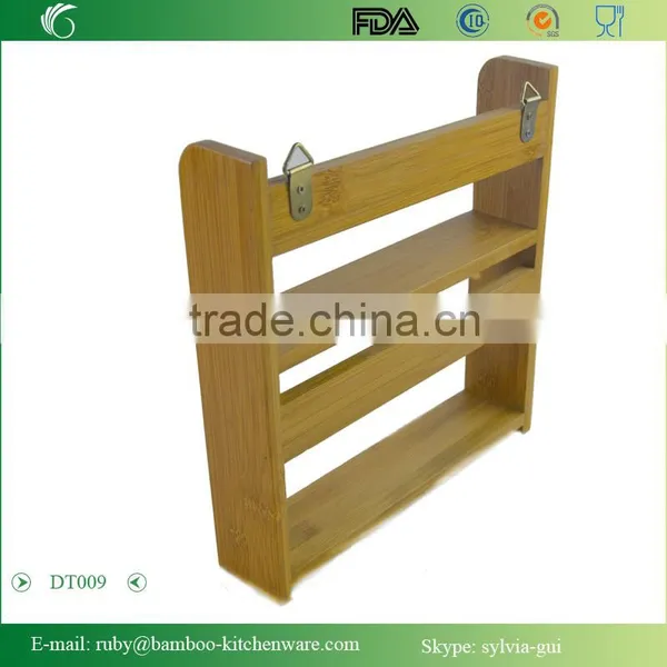 DT009/Decorative Kitchen Bamboo 2-Tier Spice Utensil Rack Wall Hanging Rack photo-3