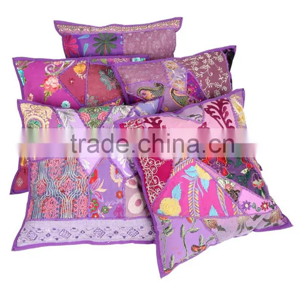 Rajasthani Patchwork Cotton Cushion Covers Wholesale Home Decoration Sofa Cushions