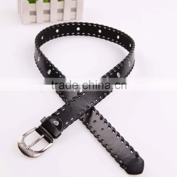 Fashion PU Belt With Braided Borders for Ladies photo-3