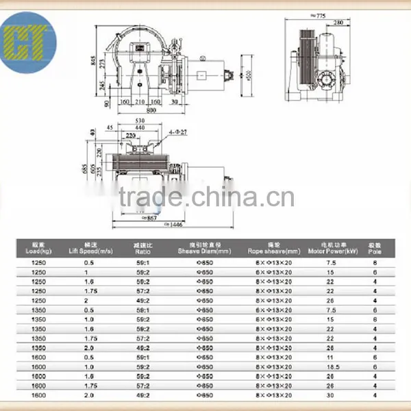 Elevator/Lift Traction Machine YJ275 photo-2
