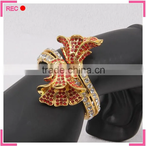 New Imitation Gold Bracelet Designs With Crystal Decoration, Imitation Gold Bracelet Imitation Jewelry Design for Girls photo-2