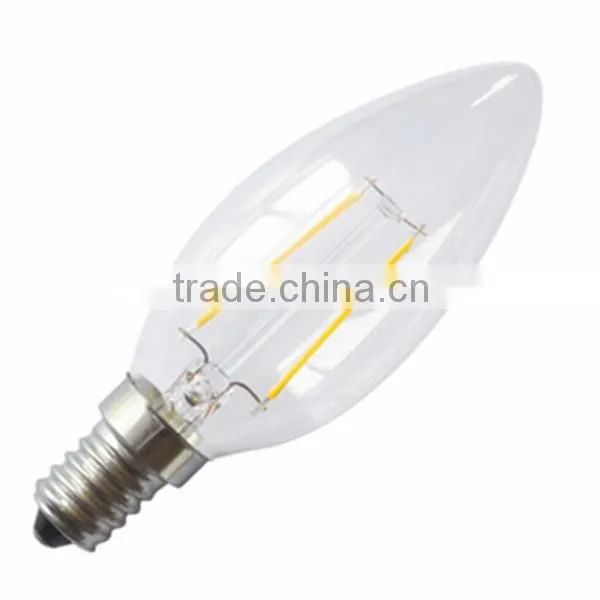 2W C35 LED Filament Candle Light Bulb 360 Degree E14 Led Bulb Filament