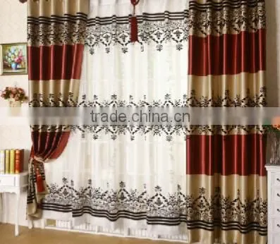 2015 Moden Flocd Blackout Fabric Window Curtain Home Textile Sun Protection Curtain photo-5