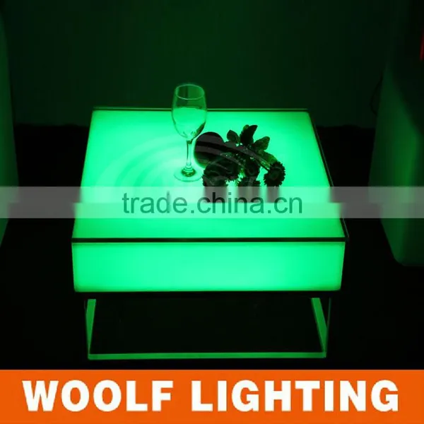 Waterproof Stylish LED Square Bar Tables With Metal Stand photo-2
