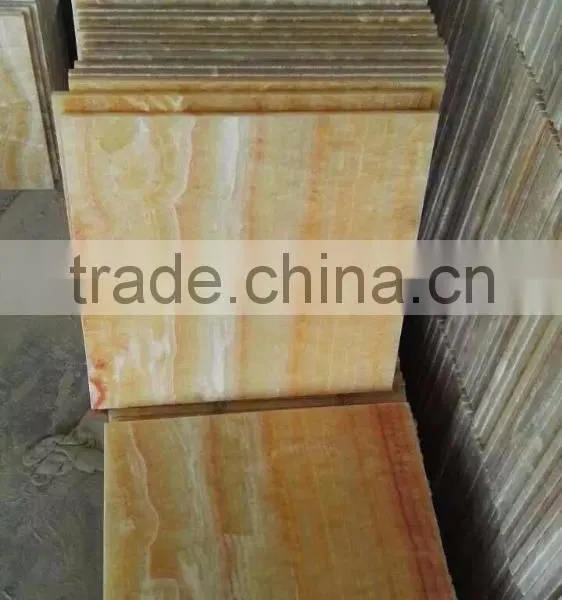 Light Yellow Onyx Tiles Orange Onyx Marble Tile for Walls photo-2