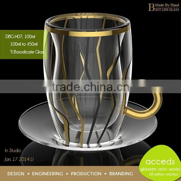 Unique Wholesale Novelty Glass Pyrex Double Wall Arabic Cup photo-2