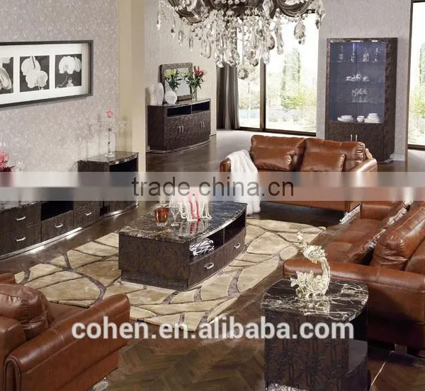 Foshan Cohen Unique Design Mdf Storage Cabinets Thick Marble Top Center Tables photo-3