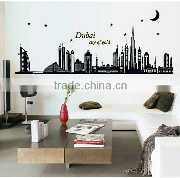 Fashion Decorative DIY Wall Sticker , Dubai's Silhouette Noctilucent Stick Sitting Room Wall Stickers TV Setting Post photo-3