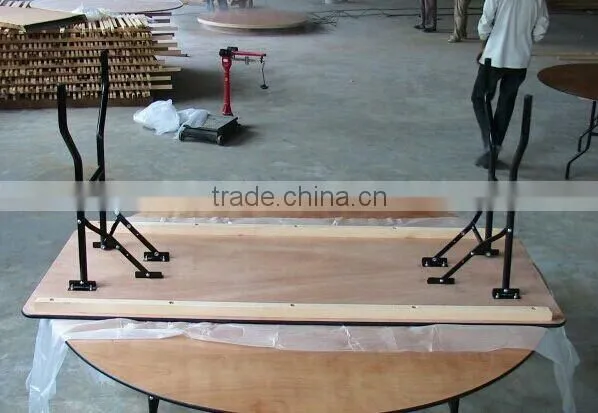 Plywood Folding Tables With Steel Legs Round or Rectangle photo-3