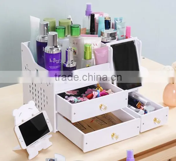Wood Makeup Storage Organizer Box photo-3