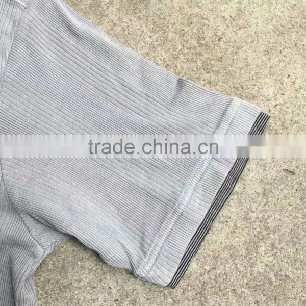 Men Button Cotton T-shirt Stock Apparel photo-2