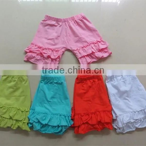 Newest Little Girl Summer Clothing Multiple Colors Choose Double Ruffle Baby Shorts