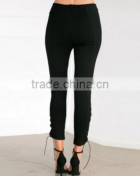 4508 Runwaylover Europe Hot Sale Ladies Tie up Tight Leggings Pant photo-2