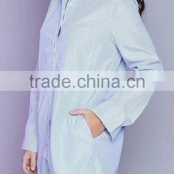 Runwaylover EY2328B 2017 Lastest Styles Fashion Design Ladies Long Loose Blouse photo-2
