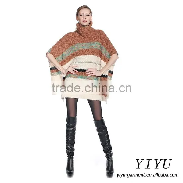 2016 New Style Turtleneck Poncho Sweater 100% Cashmere Poncho for Women photo-3