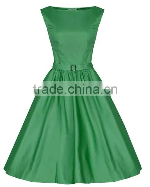 Walson Wholesale Hot New Summer Women Casual Dresses Retro Party Robe Rockabilly 50s Black Vintage Dress photo-6