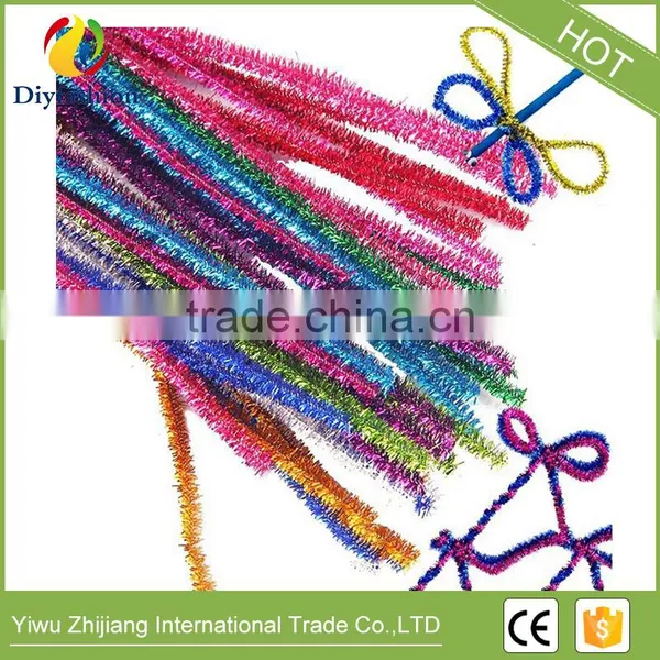 DIY 6MM Glitter Chenille Stems Pipe Cleaners DIY Hand Craft Materials For Creative Kids Toys photo-2