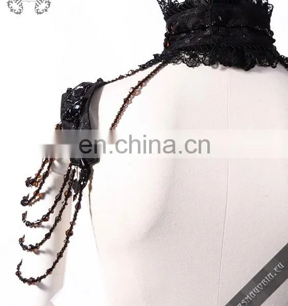 Gothic Beaded Laced Necklace photo-3