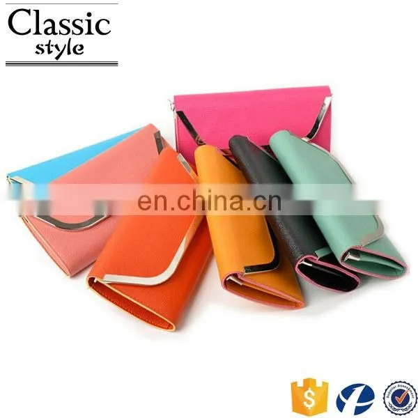 CR Fully Stocked Cheap Fancy a Casual Shoulder pu Surface Inlaid Iron Border With Long Belt Black Envelope Purse Silicon Bag photo-2