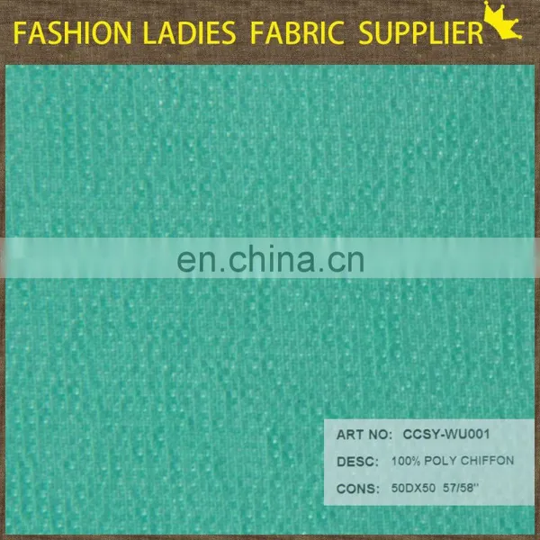 Chiffon Solid China Textile Dyed Polyester Chiffon Fabric Plant Green Chiffon Fabric photo-3