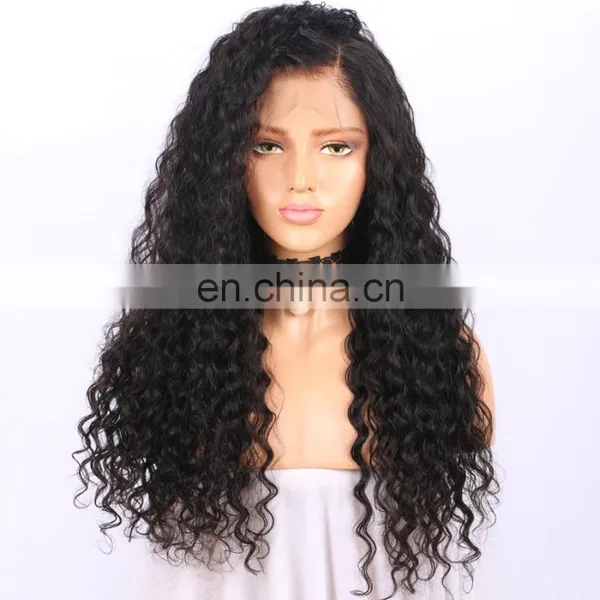 Natural Color Virgin Brazilian Curly Hair Wig 360 Lace Wig
