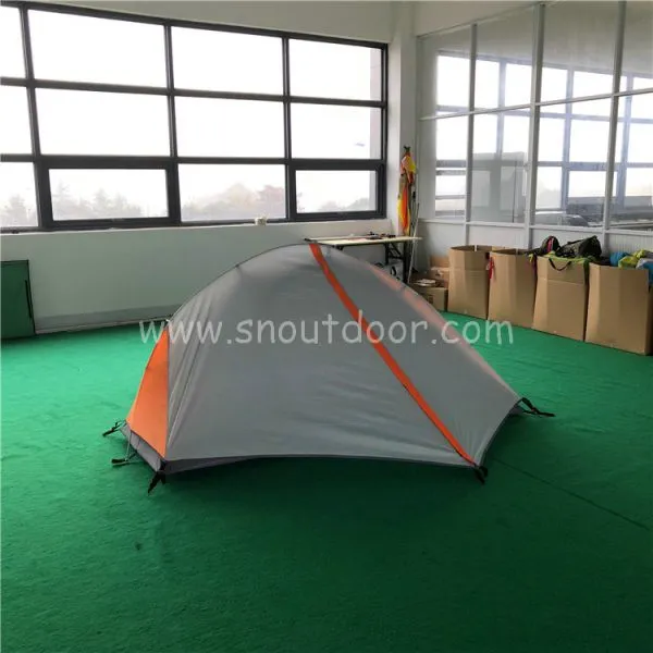 One Man Backpacking Tent Campinggear Double Layer Free Standing Tents photo-3