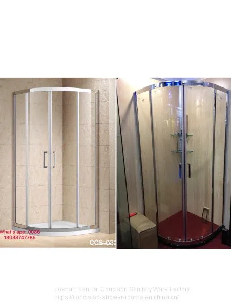 6mm Tempered Glass Shower Enclosure Quadrant Shape 2 Fixed Panels 2 Sliding Door photo-2