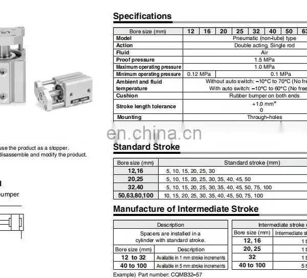 SMC 3 Stage Pneumatic Cylinder CDQMB32-15-M9BVL 0.15-0.7MPA photo-5