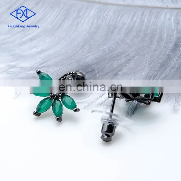 Luxury Female Zircon Green Fashion Women Earing Zircon Jewelry Sublimation Jewelry Diamond Earrings Stud photo-3
