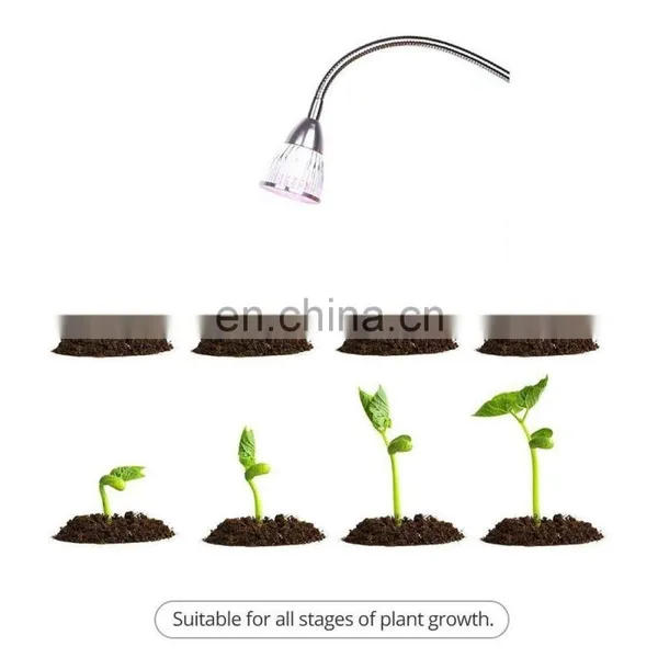 Single Head Table Desk Lamp Indoor Hydroponic Plant 5W Led Full Spectrum Grow Bulb Light photo-4