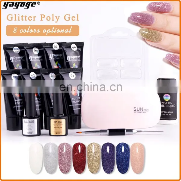 2020 Newest Glitter Poly Gel Poligel Nail Kit for Beginners Ship From UK US BE Warehouse photo-4