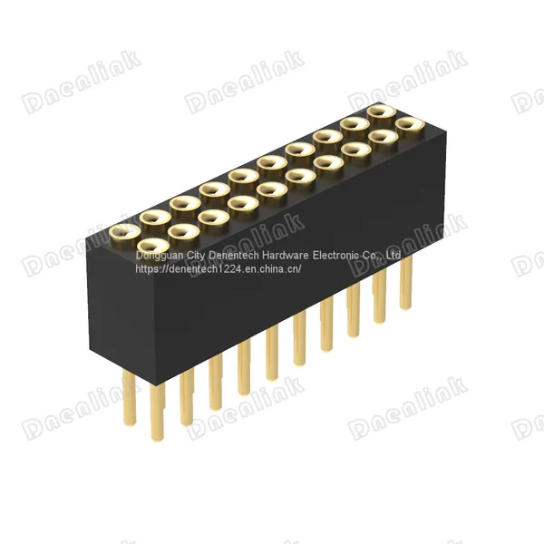 Dnenlink 1.27mm Pitch Dual Row H4.0mm Plane Contact Straight Female Header SMT Type PogoPin Header photo-2