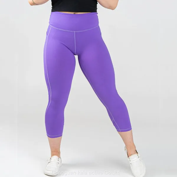 Woman's Plus Size Capris Activewear Exercise Leggings W/Designs&Digital&Mesh photo-3