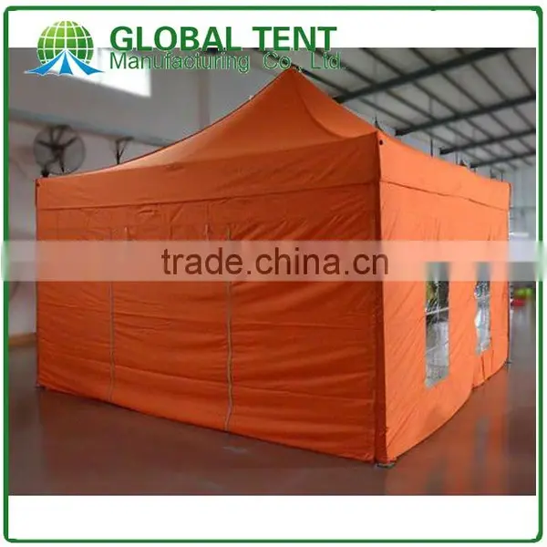 Aluminum Pop Up Tent 4x4m ( 13ft X 13 Ft) With Orange Canopy & Valance(Unprinted), 4 Full Walls With Windows & Door photo-2