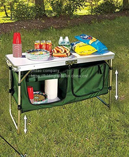 Portable Camping Kitchen Table Aluminum Lightweight Multifunctional Camping Kitchen Table BBQ Party Camping Kitchen Cupboard photo-2