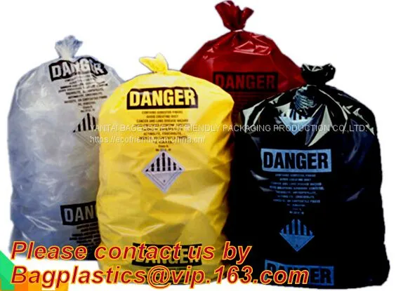 Biohazard Disposal Bags With Warning Label/Sterilization Indicator Lab Can Liners Labeling Biohazardous Trash Safely