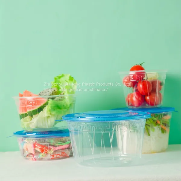Disposable Plstic Bowl 15oz 450ml Togo Food Packaging Container pp Clear Bowl With Lid photo-3