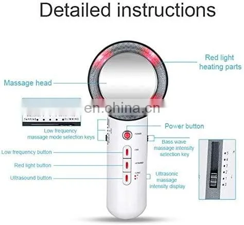 3 In 1 Handheld Ems Facial Sliming Massage Machine Ultrasound Body Massager Slim Device photo-3